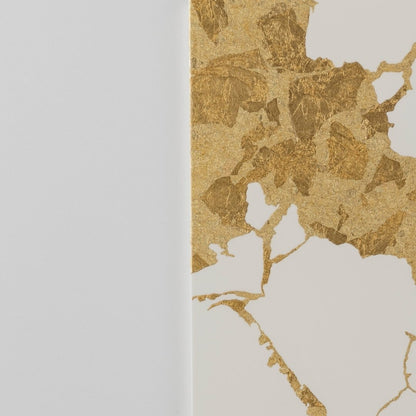 Close-up of Japanese wall art Kintsugi white – wabi sabi gold leaf Japanese wall decor