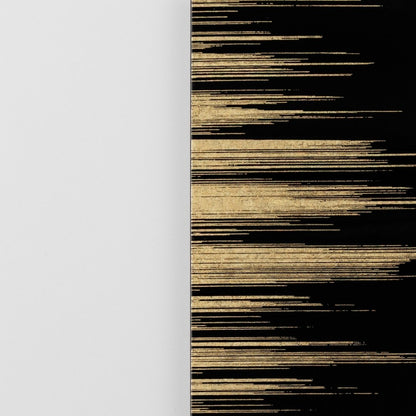 Close-up of Japanese wall art Kushibiki black – fine brass lines wabi sabi wall decor