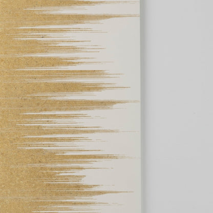 Close-up of Japanese wall art Kushibiki white large – elegant brass line Japanese wall decor