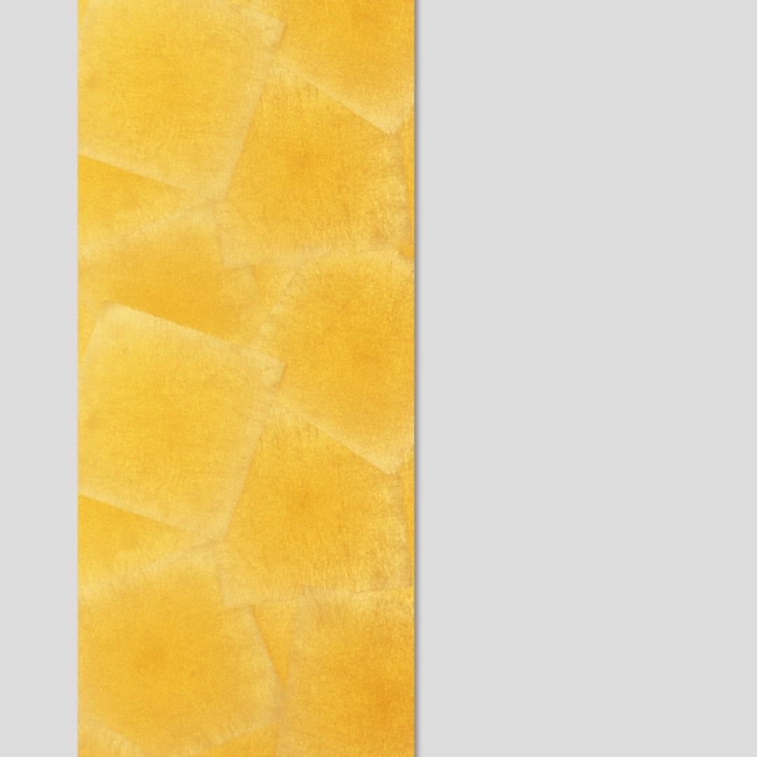 Close-up of Japanese wall art panel Ranman – wabi sabi gold wall art with amber gradation