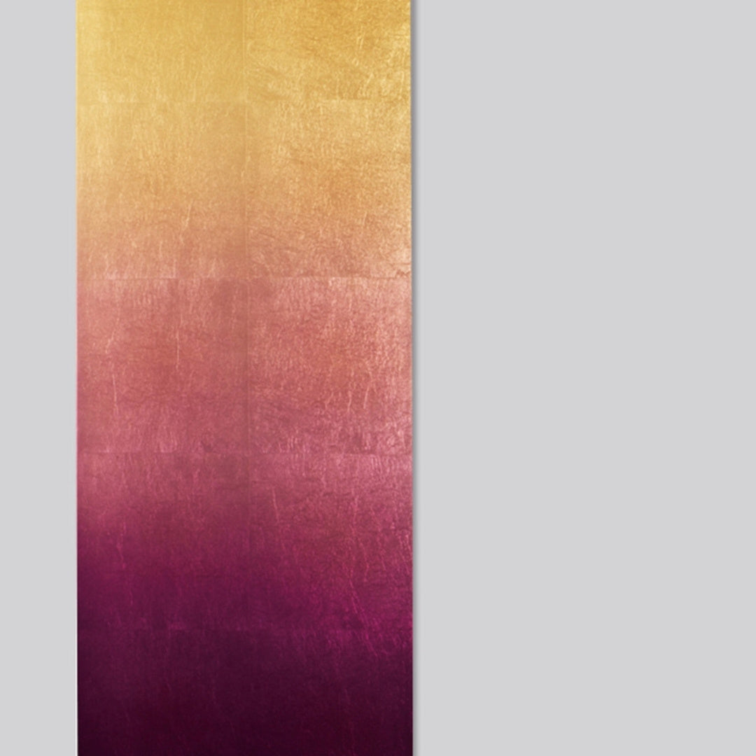 Close-up of Japanese wall art panel Shinra – wabi sabi wall art with purple gold tones