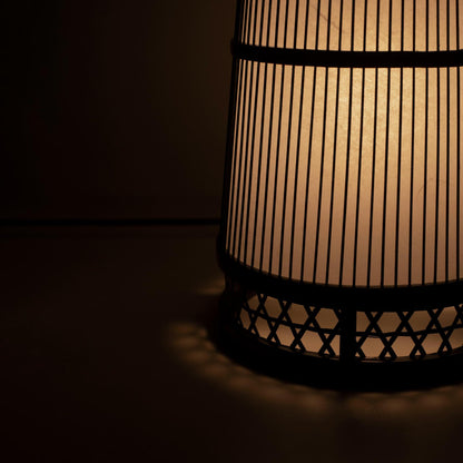 Exquisite Japanese lamp handcrafted with 800-year-old Shizuoka bamboo artistry. Delicate design casts a soft, warm glow.