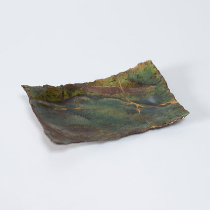 Kintsugi Plate "Oribe" Deep Green 01