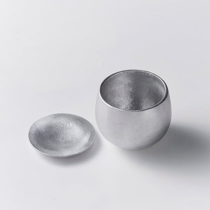 Japanese Sake Cup Set "yurayura" with Lid – Handcrafted Cast Aluminum Sake Cups from Japan