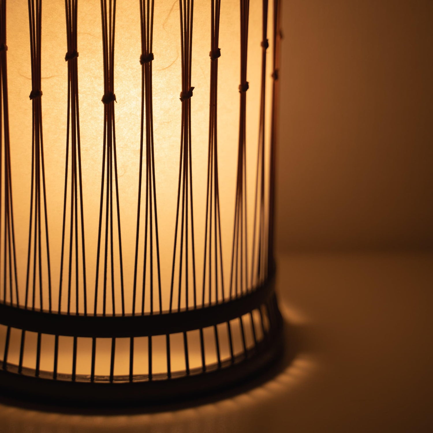Exquisite Japanese bamboo lamp handcrafted with 800-year-old Shizuoka bamboo artistry. Delicate design casts a soft, warm glow.