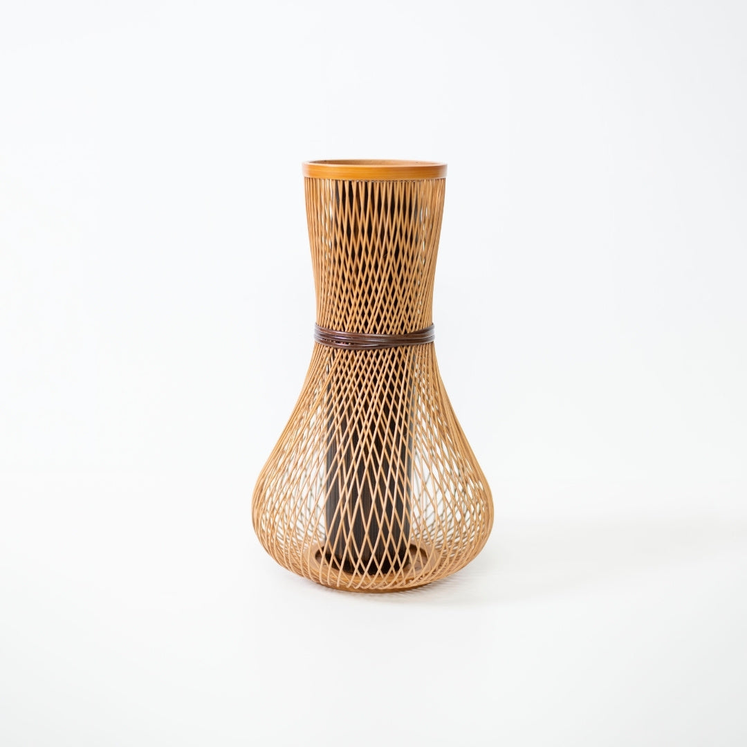 Japanese Bamboo Flower Vase “Fukuju” – Stylish Japanese ikebana flower vase with wabi-sabi aesthetic for Japandi decor