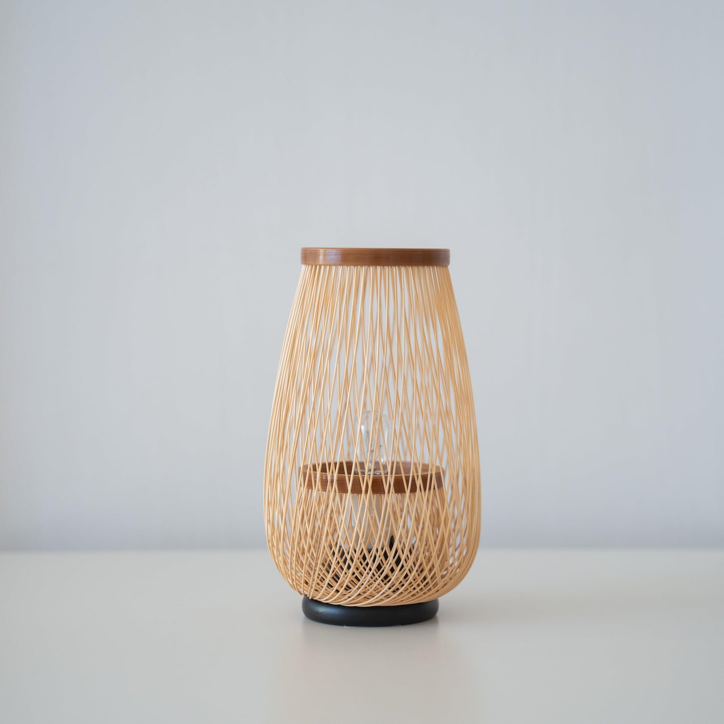 Table lamp made with bamboo weaving techniques from Shizuoka, Japan, with 800 years of history.