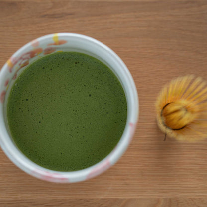 Japanese Matcha Bowl Flower – Handcrafted Shino Clay Matcha Chawan Bowl from Japan