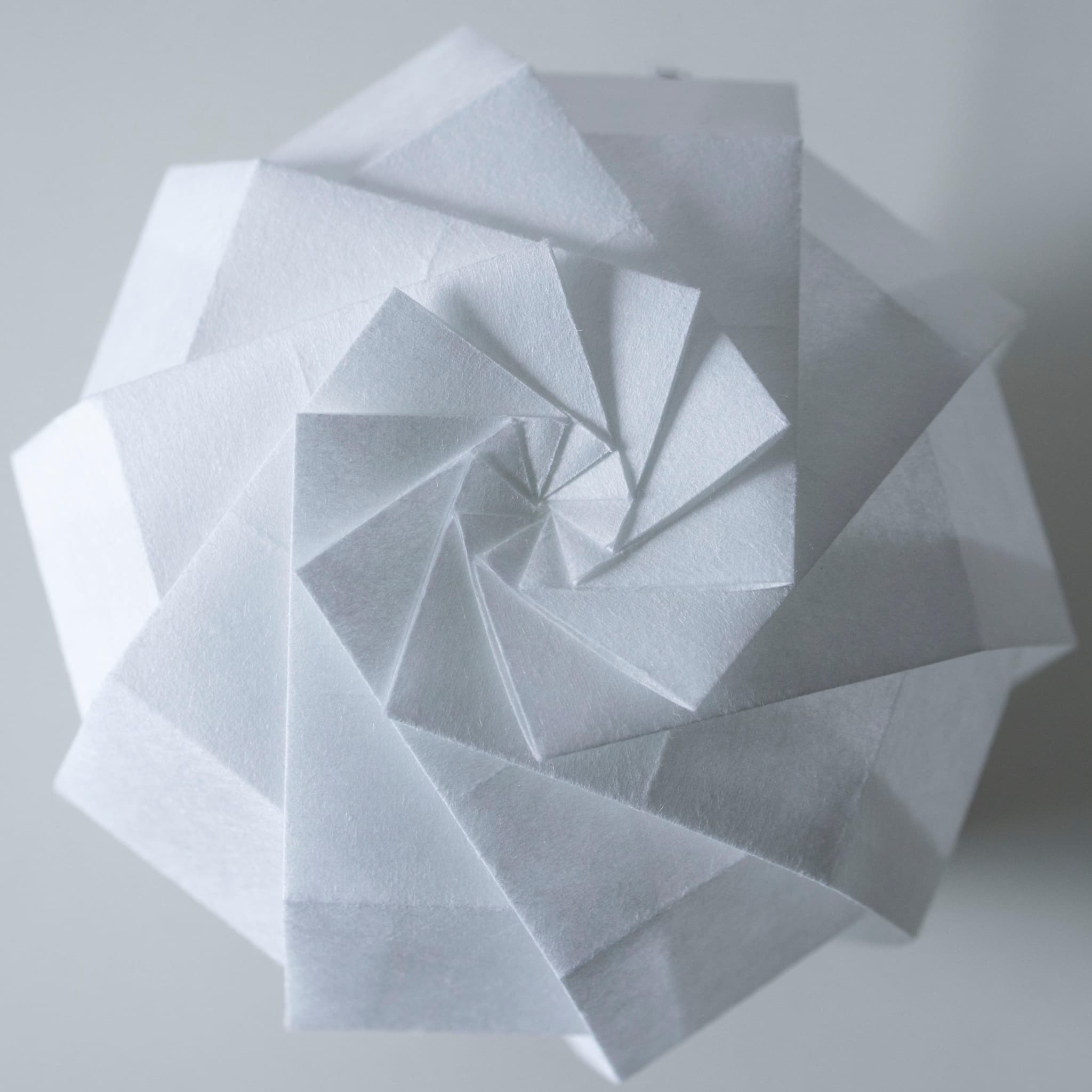 Unique Japanese frameless lamp, crafted with origami techniques