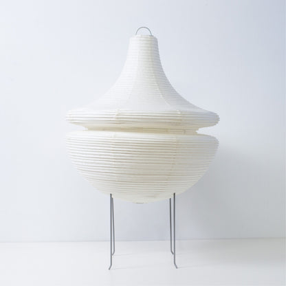 Sculptural Japanese paper floor lamp GEMINI 02 by Hayashi Kogei, modern washi Japanese floor lamp