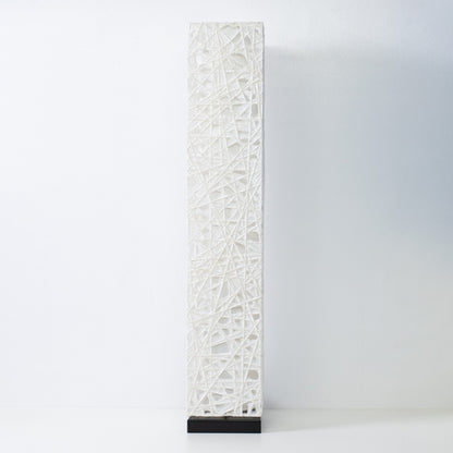 White Japanese paper floor lamp ME-LOOK 01 by Hayashi Kogei, slender column design
