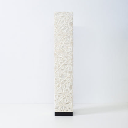White Japanese paper floor lamp ME-LOOK 02 by Hayashi Kogei, slender column Japanese floor lamp