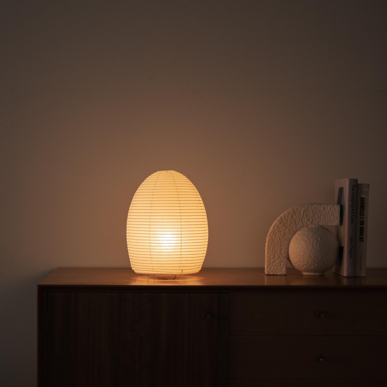 Japanese Paper Floor Lamp Paper Moon 01 – Warm Washi Glow for Japandi Bedroom Lighting