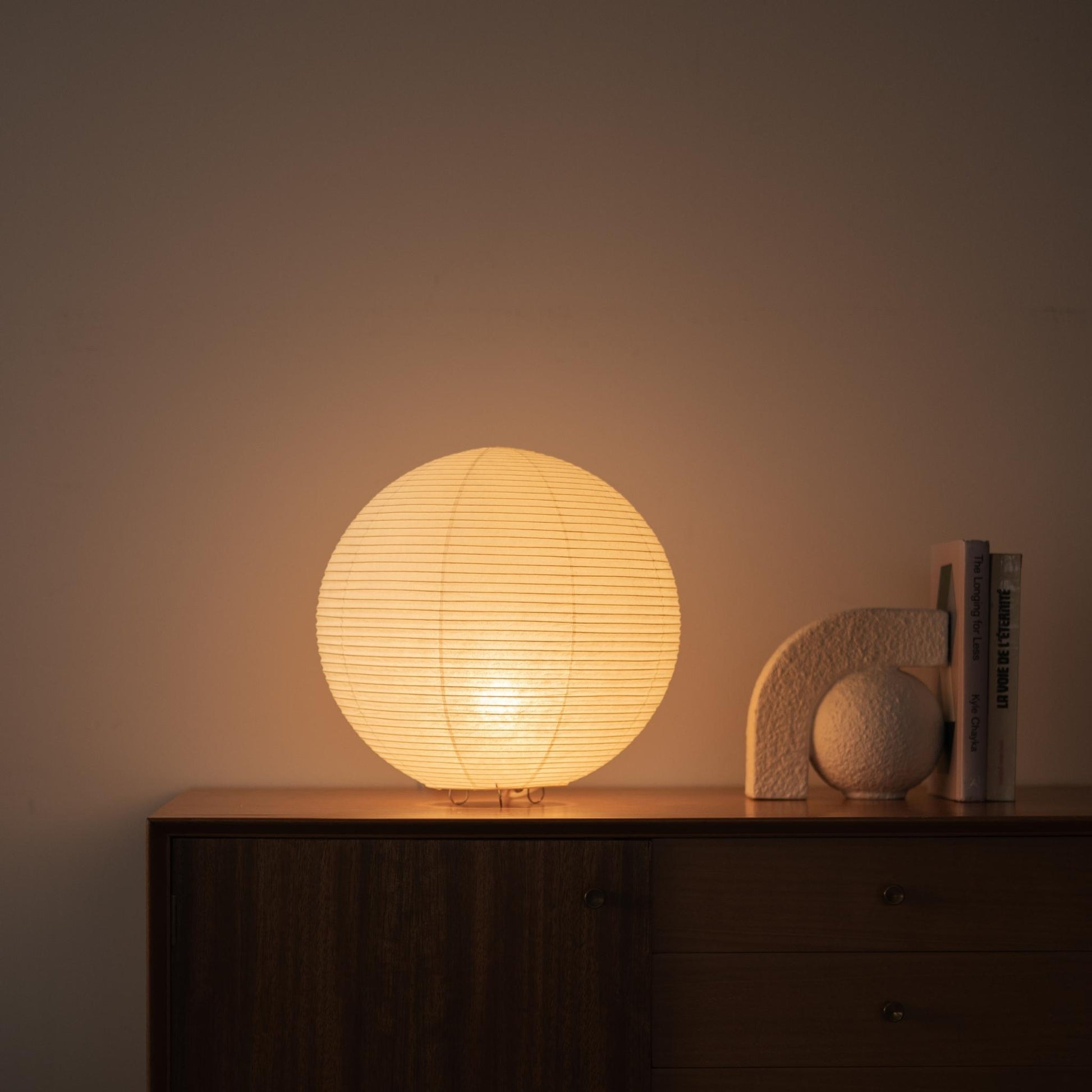 Japanese Paper Floor Lamp Paper Moon 05 – Soft Washi Glow for Japandi Living Room Decor