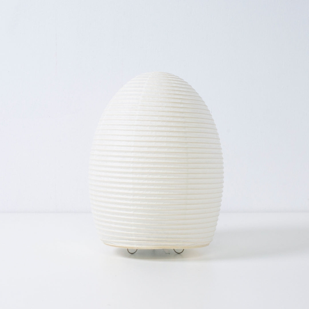 Japanese paper floor lamp "paper moon 01" – egg-shaped Mino Washi Japanese lamp for serene light