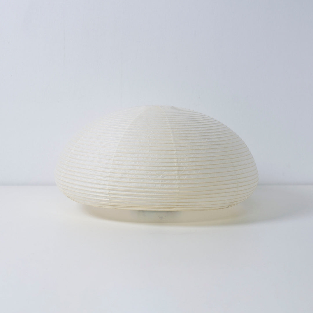 Japanese paper floor lamp "paper moon 04" – horizontal Mino Washi Japanese lamp for serene light