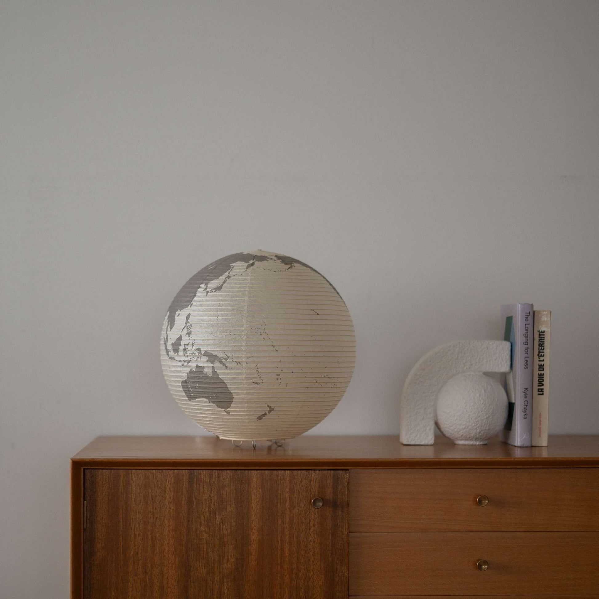 Japanese Paper Floor Lamp Paper Moon 05G – Globe Washi Lamp for Japandi Living Room