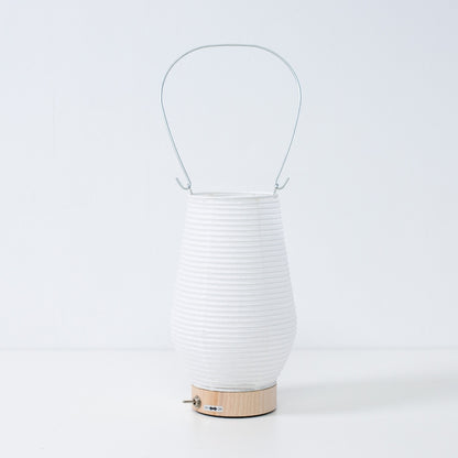 Japanese paper table lamp RIN 02 by Hayashi Kogei, Mino washi Japanese table lamp for wabi sabi ambient lighting