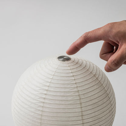 3-level dimmable Japanese paper table lamp "TORCHIN" and dimmer button