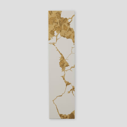 Wabi sabi Japanese wall art “Kintsugi” white small – serene gold leaf wall decor from Japan
