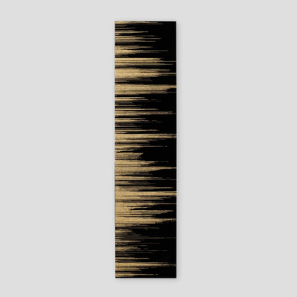 Japanese wall art “Kushibiki” black small – wabi sabi wall decor with brass foil texture