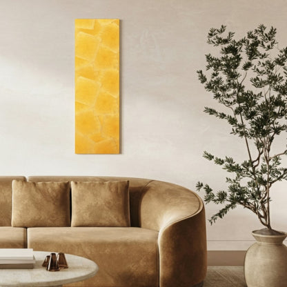 Japanese wall art panel Ranman on wall – refined wabi sabi Japanese wall decor in gold