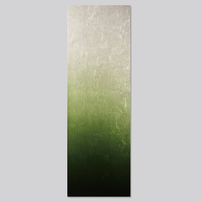 Suiryoku L Japanese wall art panel ｜wabi sabi Japanese wall decor with green silver leaf