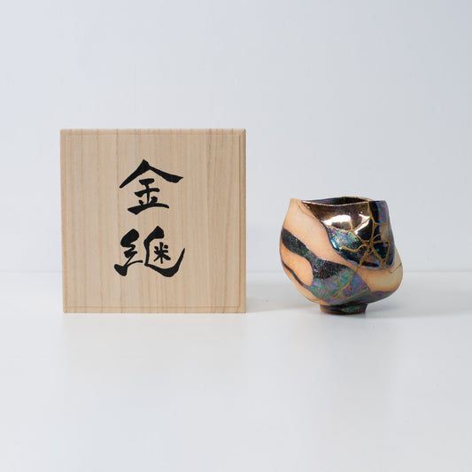 Kintsugi matcha bowl handcrafted in Japan, celebrating wabi-sabi beauty and renewal