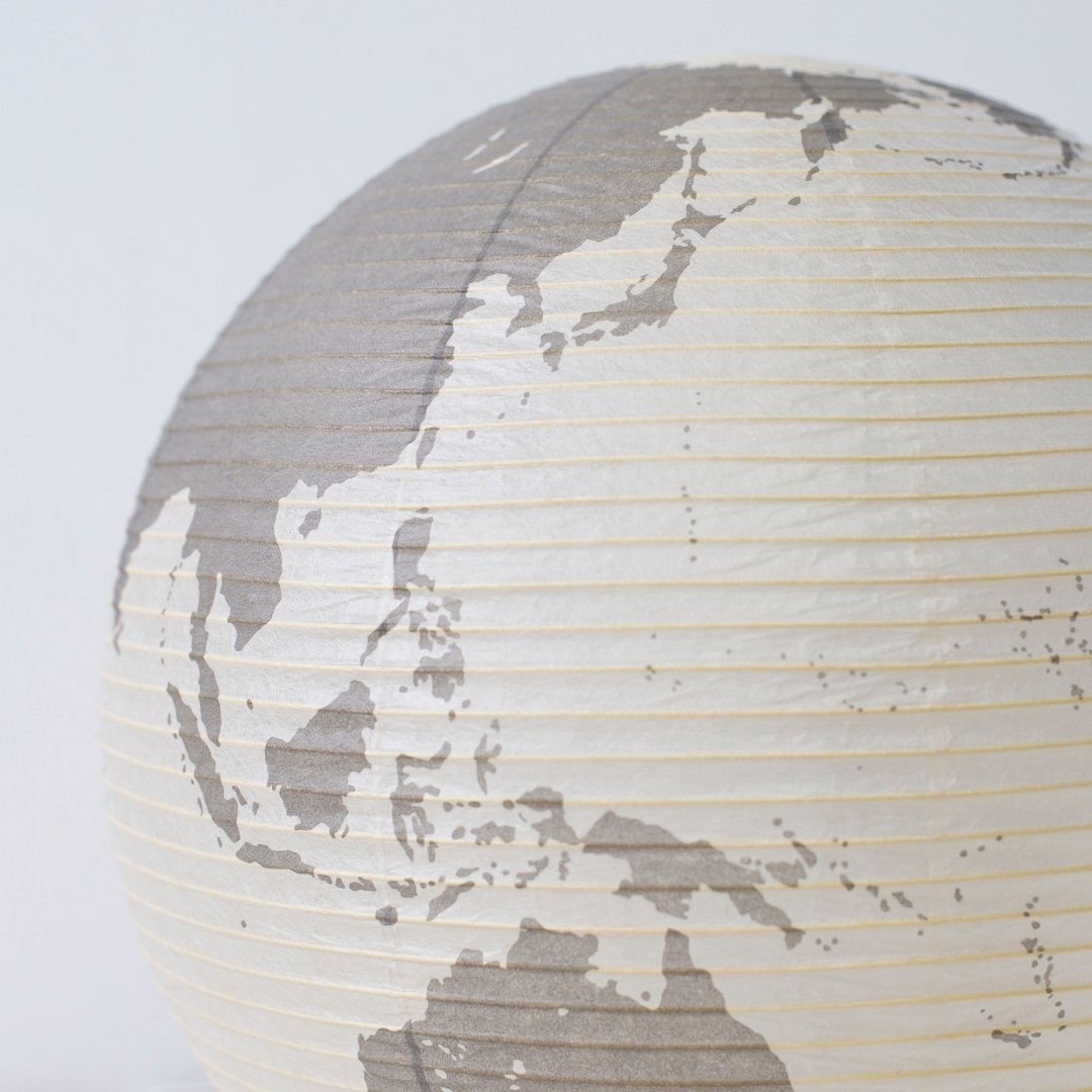 Print of Japan on Japanese Paper Floor Lamp "paper moon 05G", handcrafted Japanese paper lamp