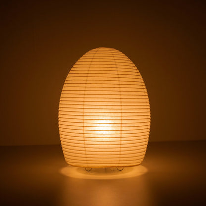 Japanese paper floor lamp "paper moon 01" glowing softly – handcrafted Mino Washi floor lamp