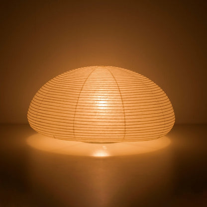 Japanese paper floor lamp "paper moon 04" glowing warmly – handcrafted Washi floor lamp