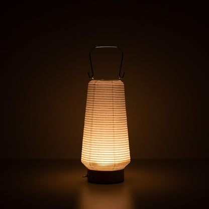 Elegant slim Japanese paper table lamp RIN 04, handcrafted vertical Japanese table lamp lighting