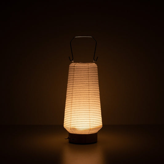 Elegant slim Japanese paper table lamp RIN 04, handcrafted vertical Japanese table lamp lighting