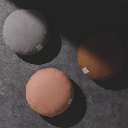 Three meditation cushions zafu pillows ZAF MASTER in gray, rose and brown colors