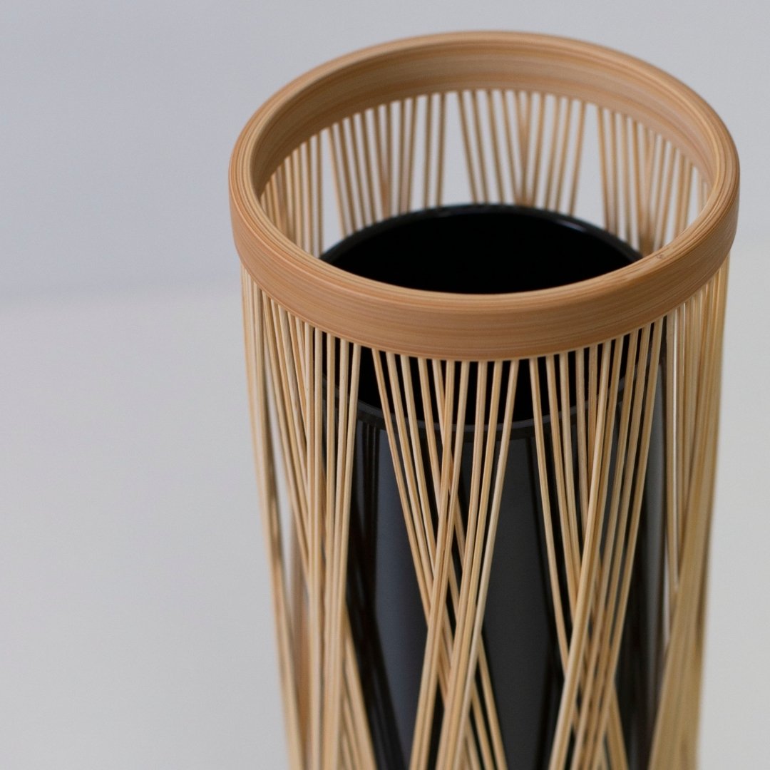 Top view of Japanese Bamboo Flower Vase “Entwined Branch” - Minimalist design flower vase with wabi-sabi aesthetic