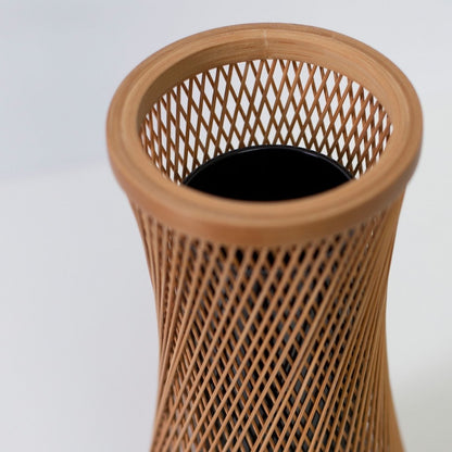 Top view of Japanese Bamboo Flower Vase “Kanon” - Wabi-Sabi inspired flower vase for Japandi style living room & bedroom