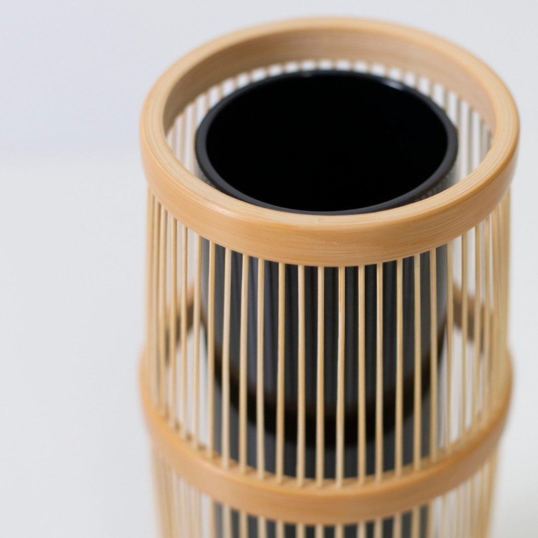 Top view of Japanese Bamboo Flower Vase “Shiori” - Japandi flower vase with wabi-sabi aesthetic for 