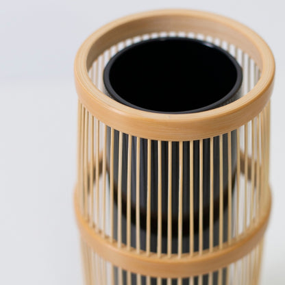 Top view of Japanese Bamboo Flower Vase “Shiori” - Japandi flower vase with wabi-sabi aesthetic for 