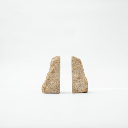 Japanese Aji Stone Book End Large in natural stone, front view.