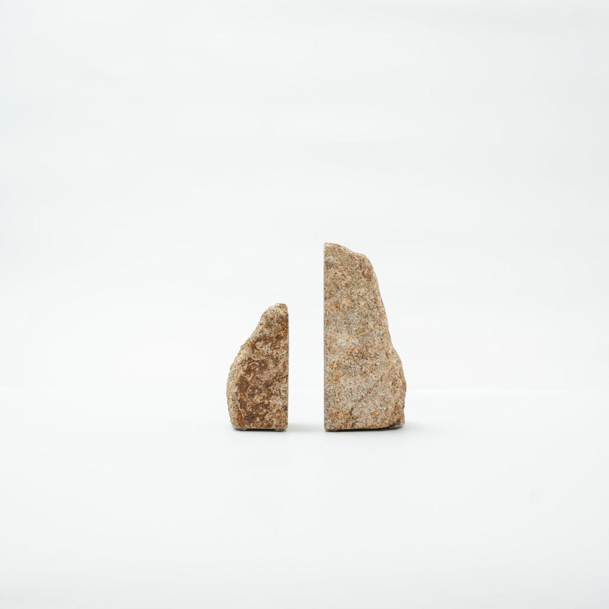 Japanese Aji Stone Book End Small in natural stone, front view.