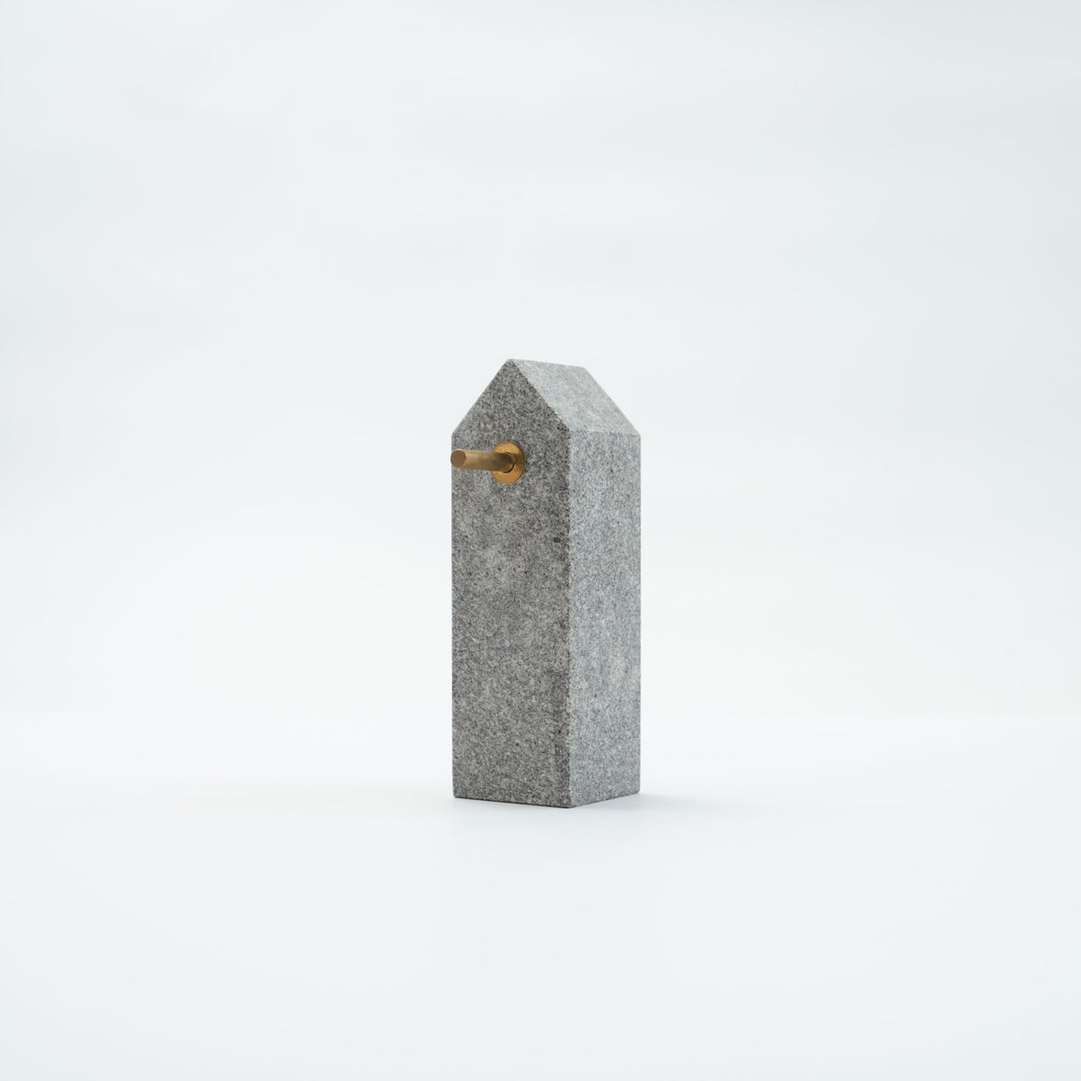 Japanese Aji Stone Key Holder in natural stone, angled view.