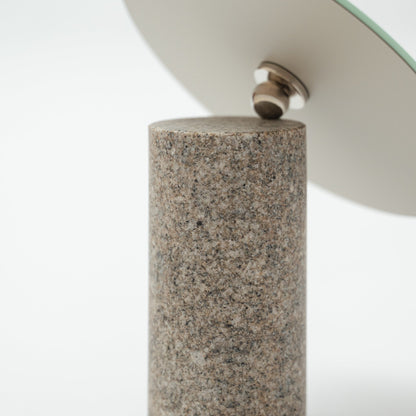 Detail view of Japanese Aji Stone Table Mirror in gray.