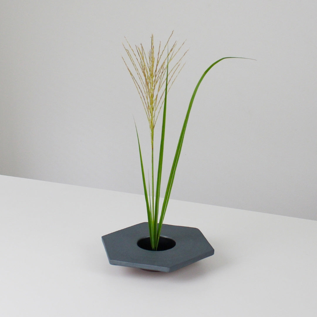 Ikebana Flower in Japanese Ikebana Vase Kenzan - rei takaku for Elegant Japanese Ikebana Flower Arranging