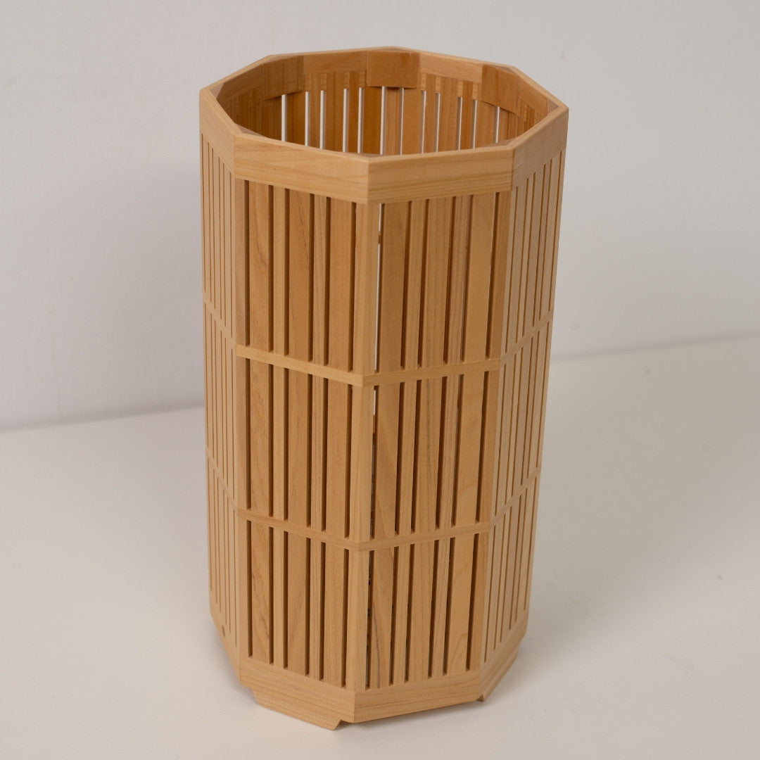 "Lampe de table japonaise en bois Kagayaki, naturel, Hiba d'Aomori - Lampe artisanale en bois Kumiko"