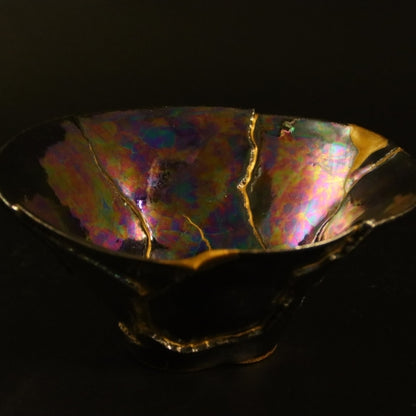 Detailansicht der Kintsugi-Schale „Ko-sai“ 01 in Gold.
