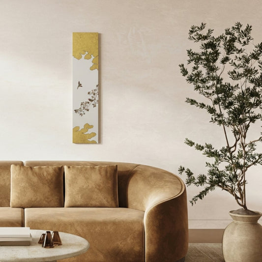 Japanese Wall Art "Hanamidori" White Small